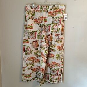 Cynthia Rowley Printed Linen Pants NWT